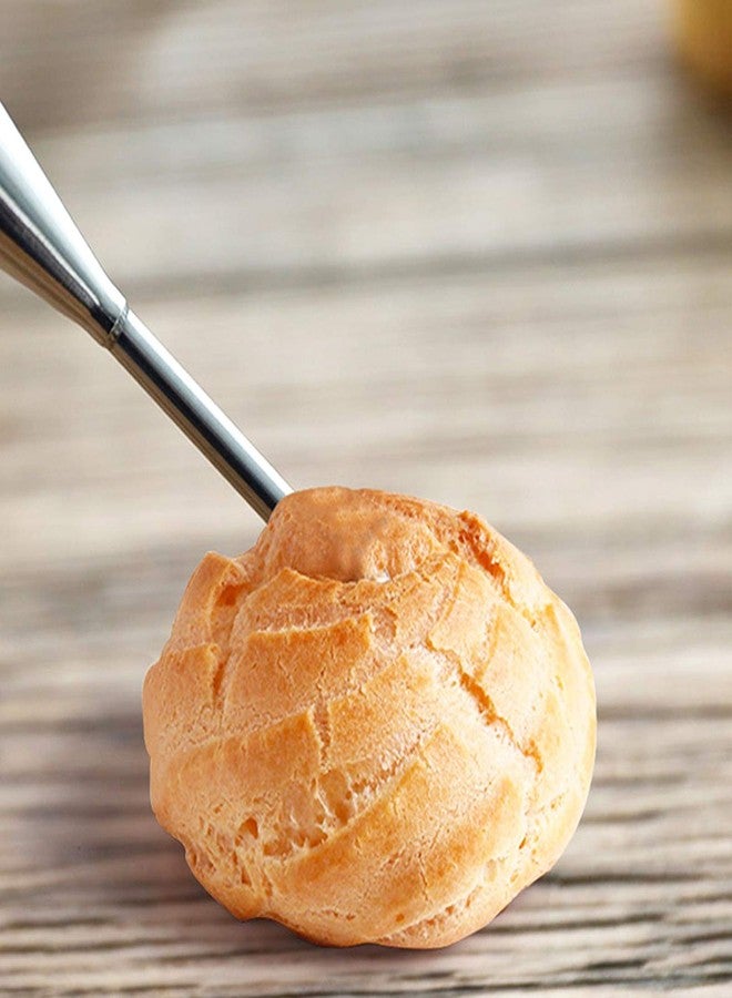 Setaria Viridis 3Pcs Cream Icing Piping Nozzle Tip Stainless Steel Long Puff Mounting Nozzles Reusable Kitchen Nozzles Set of Cake Decorating Tools Cake Mounting (Silver) - Image 3