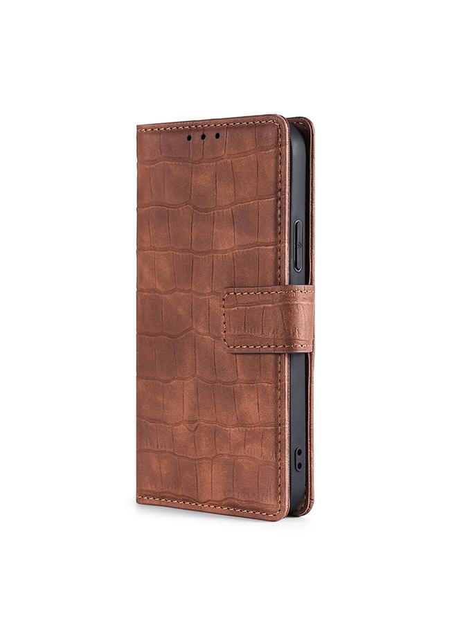 S-TOP Case For Honor Magic3 Pro Skin Feel Crocodile Magnetic Clasp Leather Phone Case - Image 2