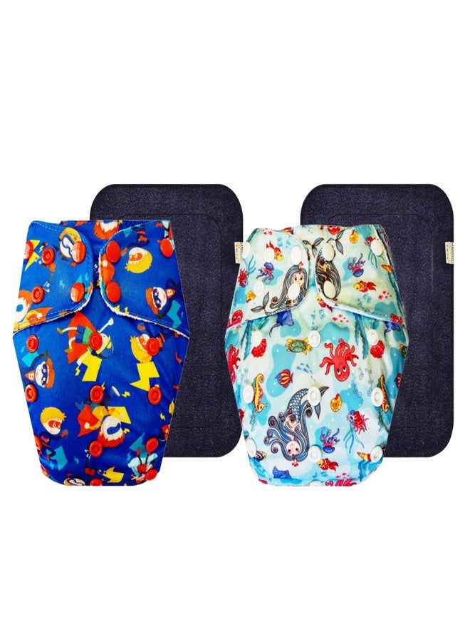 Dumbledo Premium Cloth Diaper with Black Insert (Pack of 2) | Snug Fit | Leakproof | Quick Dry | Designed by Moms | 3 Months - 3 Years | Unisex Baby - Image 1