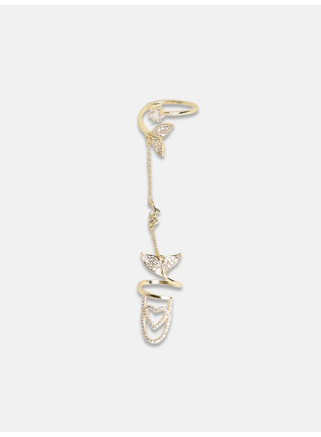 SOHI Foliage Heart Artificial Nail Ring Jewellery