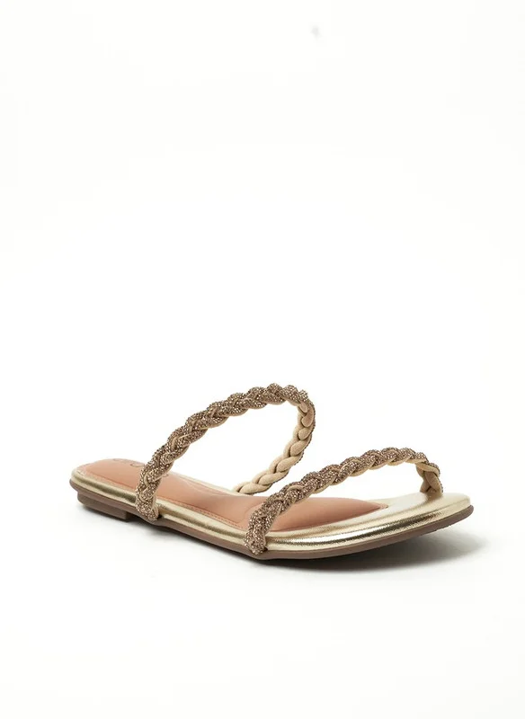Beira Rio Beira Rio Ladies Flat Sandals Golden | Made In Brazil