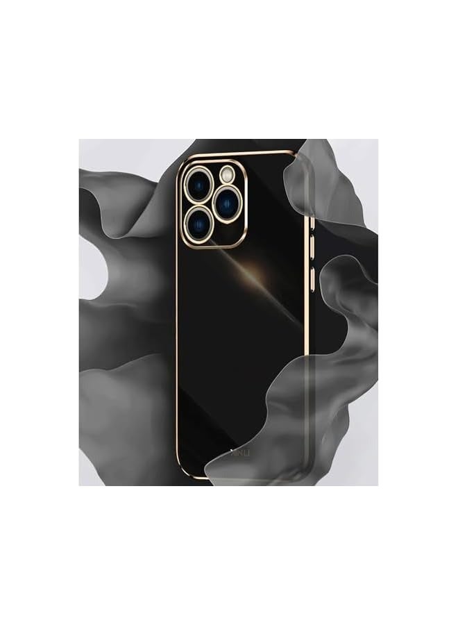 PROMASS [1+2pcs] Compatible for infinix SMART 8 Case & Screen Protector, Plating TPU Soft [Tempered Glass] Cover with 360 Degree Cover Anti-Scratch Anti -Collision (Black) - Image 2