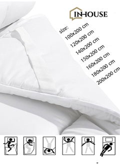 In-House Microfiber Mattress Topper 5 cm with Rubber Corners Size Twin - 120x200 cm - White  - Image 4