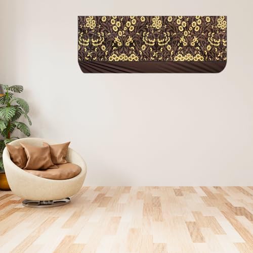 Da Anushi Split Ac Cover Indoor Unit for 1 Ton Capacity Ac, All Weather Cover/Attractive Digital Prints/Dustproof/Water Resistant (Floral Pattern Brown) - Image 2
