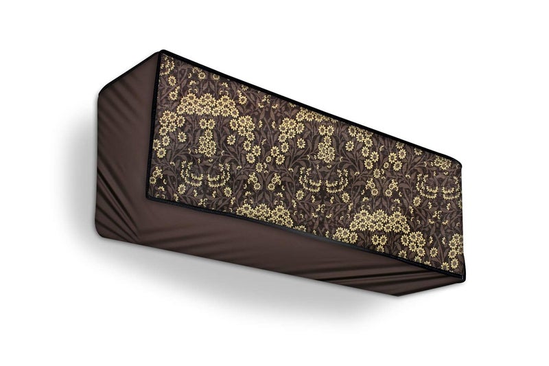 Da Anushi Split Ac Cover Indoor Unit for 1 Ton Capacity Ac, All Weather Cover/Attractive Digital Prints/Dustproof/Water Resistant (Floral Pattern Brown) - Image 1