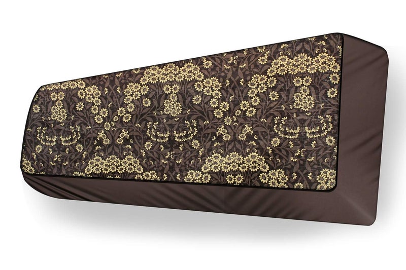 Da Anushi Split Ac Cover Indoor Unit for 1 Ton Capacity Ac, All Weather Cover/Attractive Digital Prints/Dustproof/Water Resistant (Floral Pattern Brown) - Image 4