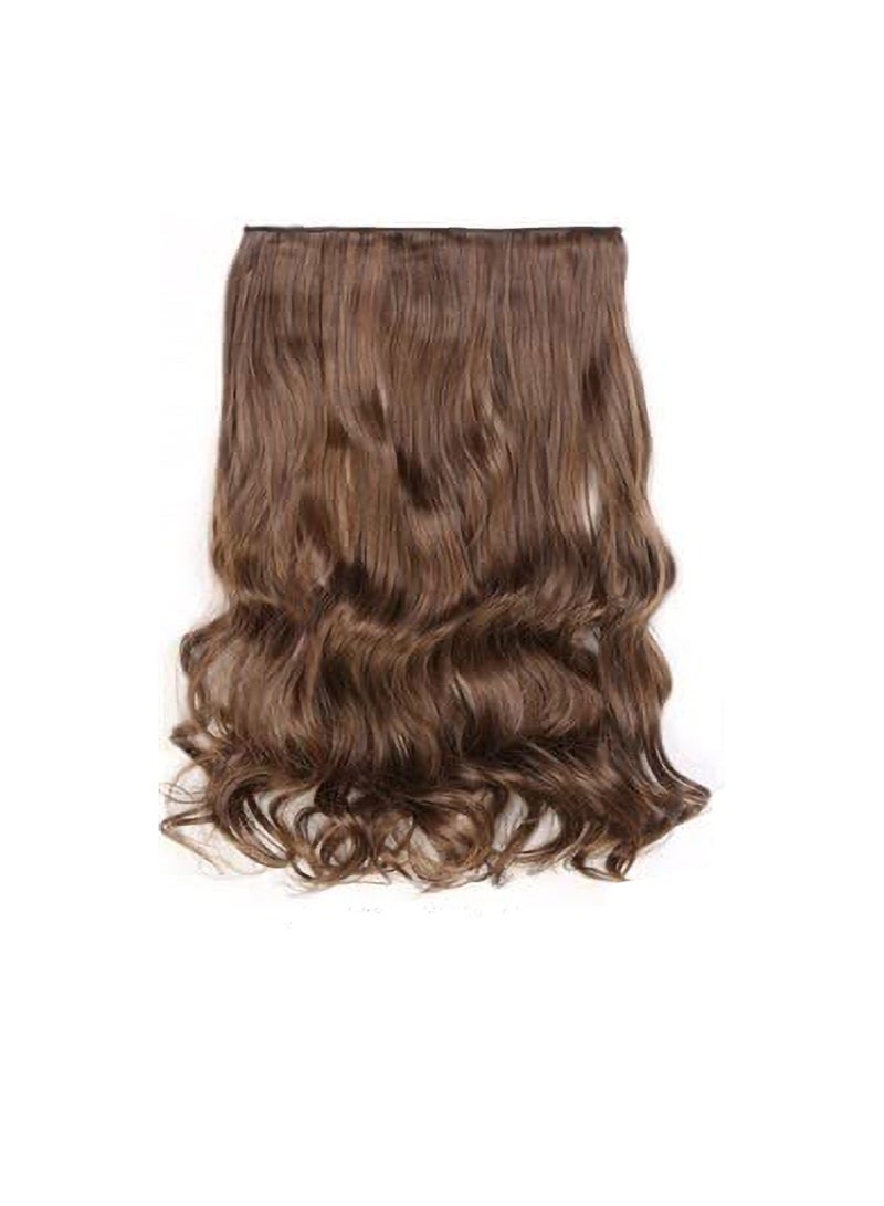 إستيل رأس كامل من قطعة واحدة طويل مفرود مع وصلات شعر مموجة ، مع 5 مشابك ، مناسبة للنساء والفتيات اللون رقم 4M30 Body Wave - Image 2