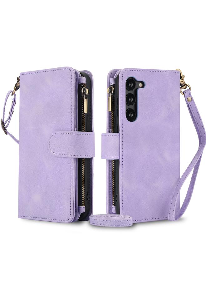 اس-توب جراب لهاتف Samsung Galaxy S23+ 5G Dream 9-Card Zipper Wallet RFID Leather Phone Case with Cord - Image 1