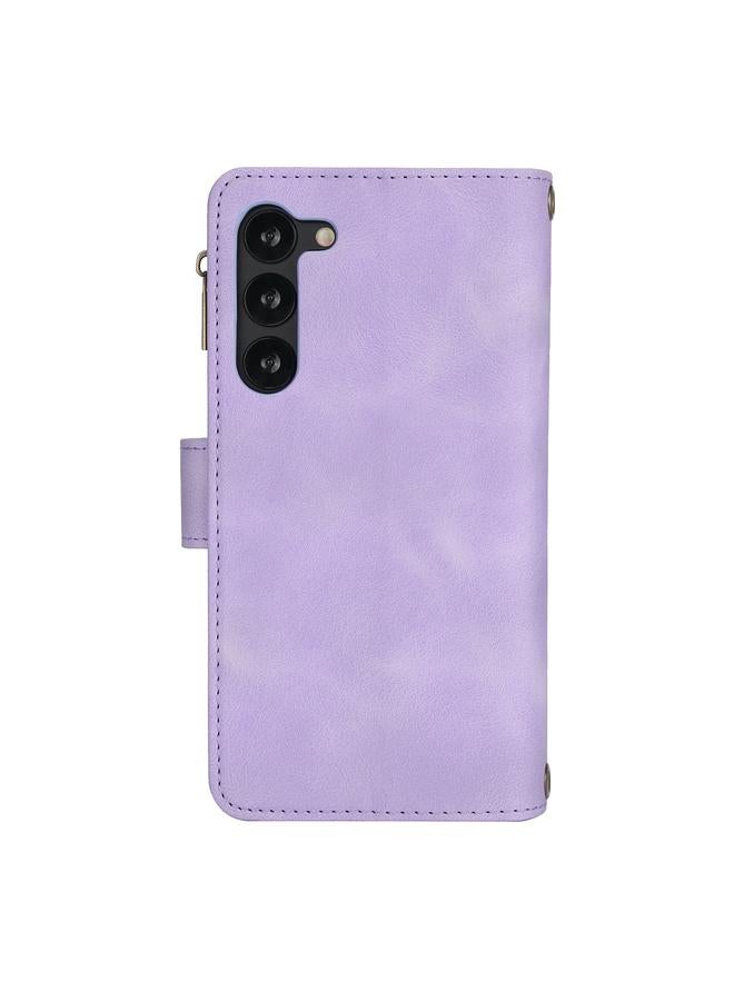 اس-توب جراب لهاتف Samsung Galaxy S23+ 5G Dream 9-Card Zipper Wallet RFID Leather Phone Case with Cord - Image 3