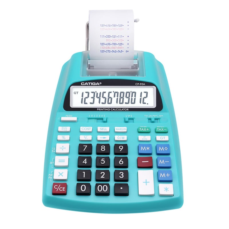 CATIGA New Upgraded 2025 Printing Calculator Adding Machine 10 Key Desktop Home Office Calculator with Paper Roll Print Out Accounting Business Finance