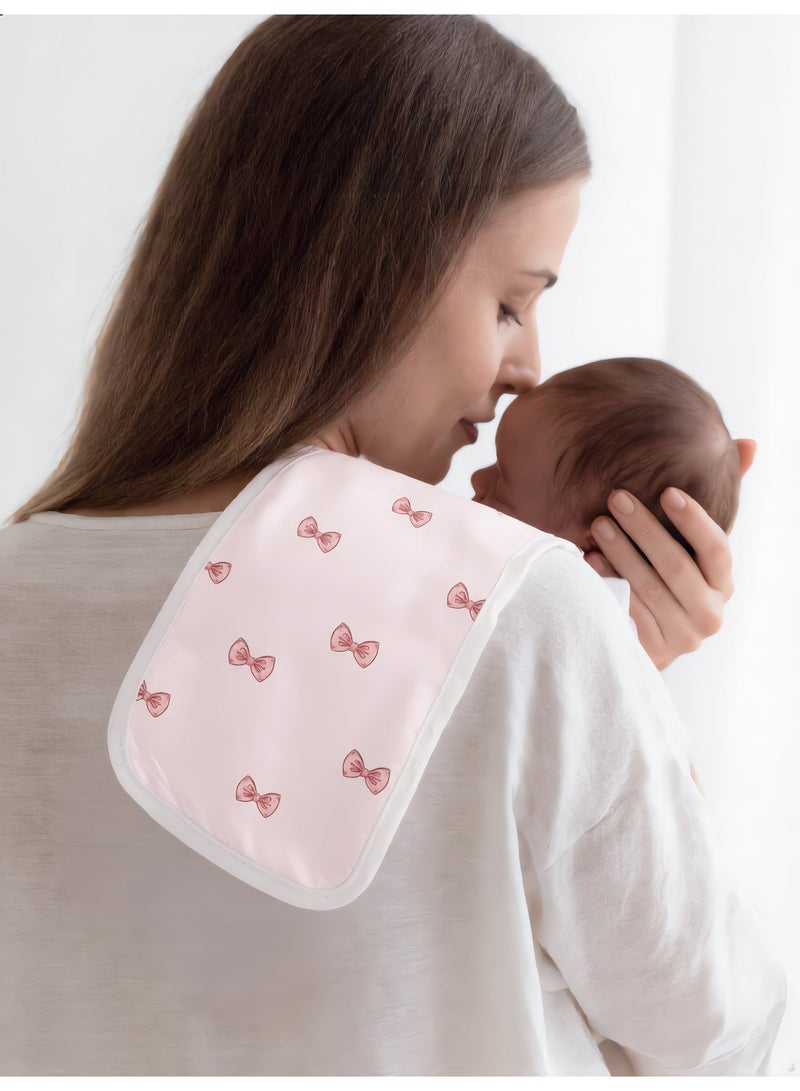 Hummingbird Premium Ultra-Soft Burping Cloths for Baby – Absorbent Breathable Shoulder Cloth for Feeding & Spit-Up, Pink Bow Design - Image 2