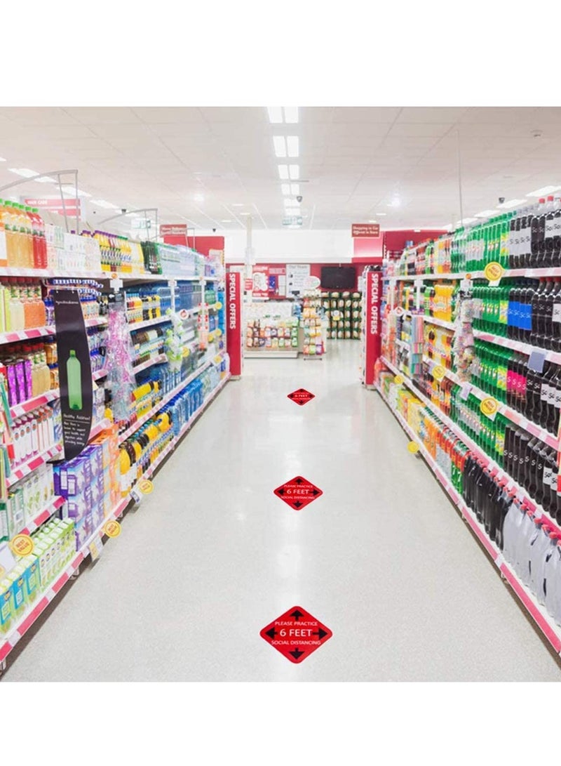 SOLARAE 10 Pack Social Distancing Floor Signs, Keep 6 Feet Distance 11" Safety Decals, Please Wait Here Stand Stickers,  Reminder Dedicated Waterproof Round Markers - Image 5