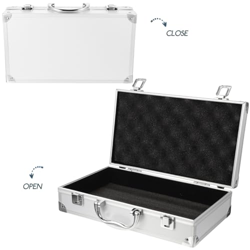 ERINGOGO Aluminum Alloy Tool Case - Multi-Functional Makeup Organizer and Medicine Storage Box with Lock and Handle 11.81 X 6.69 X 3.07 Inches for Travel and Home Use - Image 2
