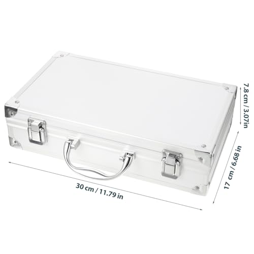 ERINGOGO Aluminum Alloy Tool Case - Multi-Functional Makeup Organizer and Medicine Storage Box with Lock and Handle 11.81 X 6.69 X 3.07 Inches for Travel and Home Use - Image 3