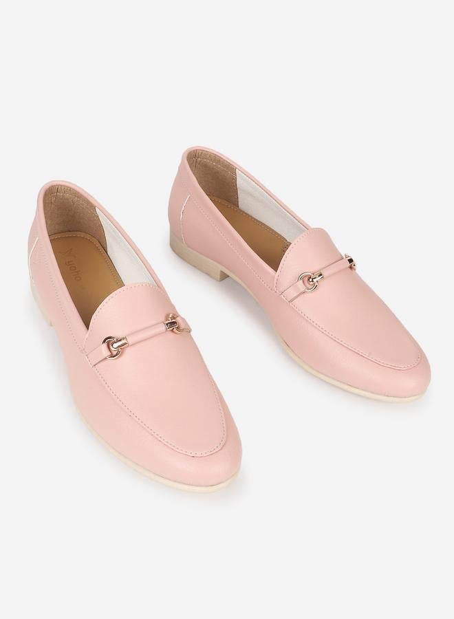 YOHO Pink Bliss Slip On Loafers with Snaffle Detail - Image 4