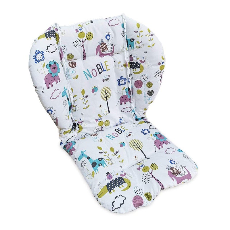 Kocpudu High Chair Cushion, High Chair Pad, Seat Cushion, Baby High Chair Cushion, Soft and Comfortable, Light and Breathable, Make The Baby More Comfortable(White Animal Pattern) - Image 1
