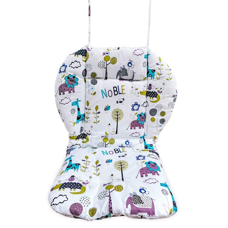 Kocpudu High Chair Cushion, High Chair Pad, Seat Cushion, Baby High Chair Cushion, Soft and Comfortable, Light and Breathable, Make The Baby More Comfortable(White Animal Pattern) - Image 2