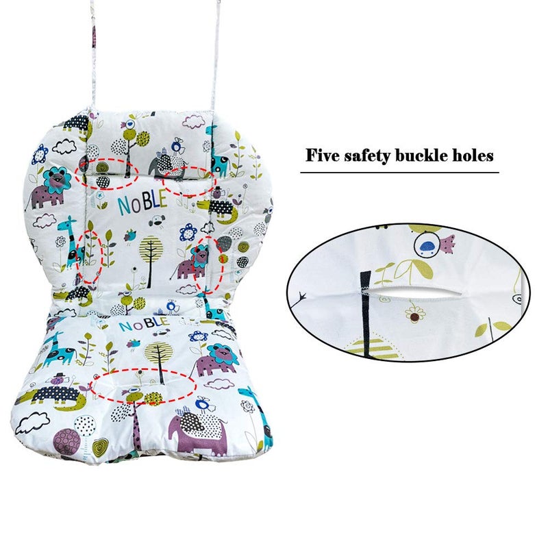 Kocpudu High Chair Cushion, High Chair Pad, Seat Cushion, Baby High Chair Cushion, Soft and Comfortable, Light and Breathable, Make The Baby More Comfortable(White Animal Pattern) - Image 4