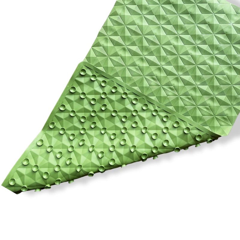 LIVUP LivUp NonSlip Waterproof Bathroom Floor Mat Soft Rubber Bathtub Shower Mat with Strong Suction Cups AntiFatigue Rectangular Design Green - Image 3