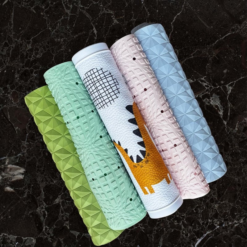LIVUP LivUp NonSlip Waterproof Bathroom Floor Mat Soft Rubber Bathtub Shower Mat with Strong Suction Cups AntiFatigue Rectangular Design Green - Image 5