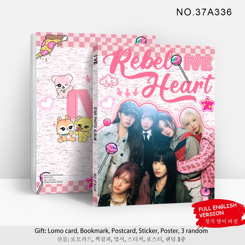 IVE Celebrity Photobook Collection – 40 Pages High-Gloss Premium Photo Album with Hot Stamping Cover
