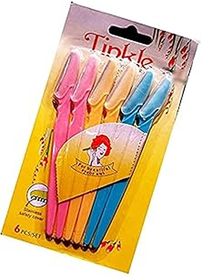 Tinkle - 6Pcs/set Eyebrow Razor Facial Hair Remover Eyebrow Trimmer Shaver Mini Makeup Knife Blade Eye Brow Shaping Hair Remover Tools from tinkle - Image 1