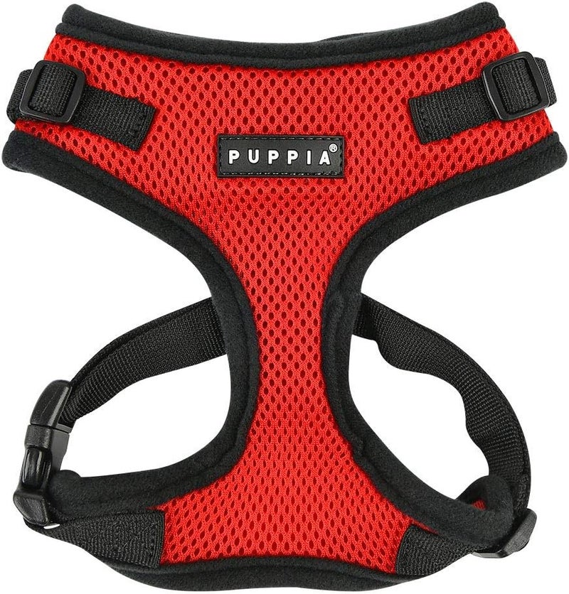 Puppia Authentic RiteFit Adjustable Neck Harness for Dogs, Red, Small - Image 1