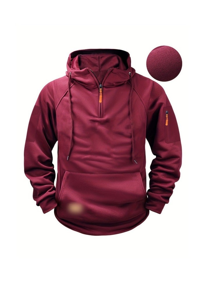 KUYING New Hooded Zipper Multi Pocket Sports Top  - Image 1