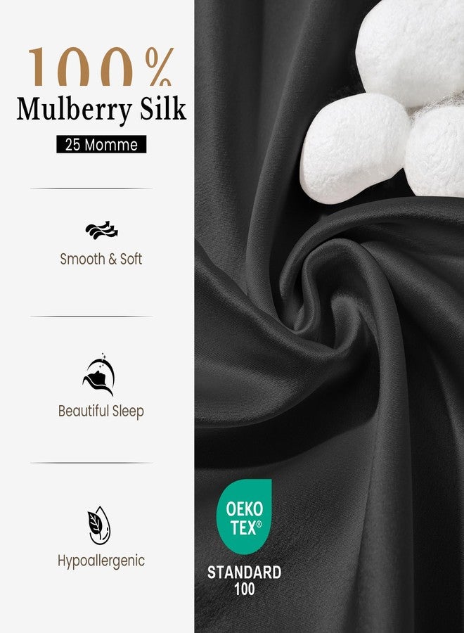 THXSILK Natural 25 Momme 100% Mulberry Silk Pillowcase for Hair and Skin, Standard Size 20"x26" Silk Pillow Case with Gift Box, Premium Grade 6A+ Silk Pillow Cover with Zipper(Black, 1pc) - Image 5