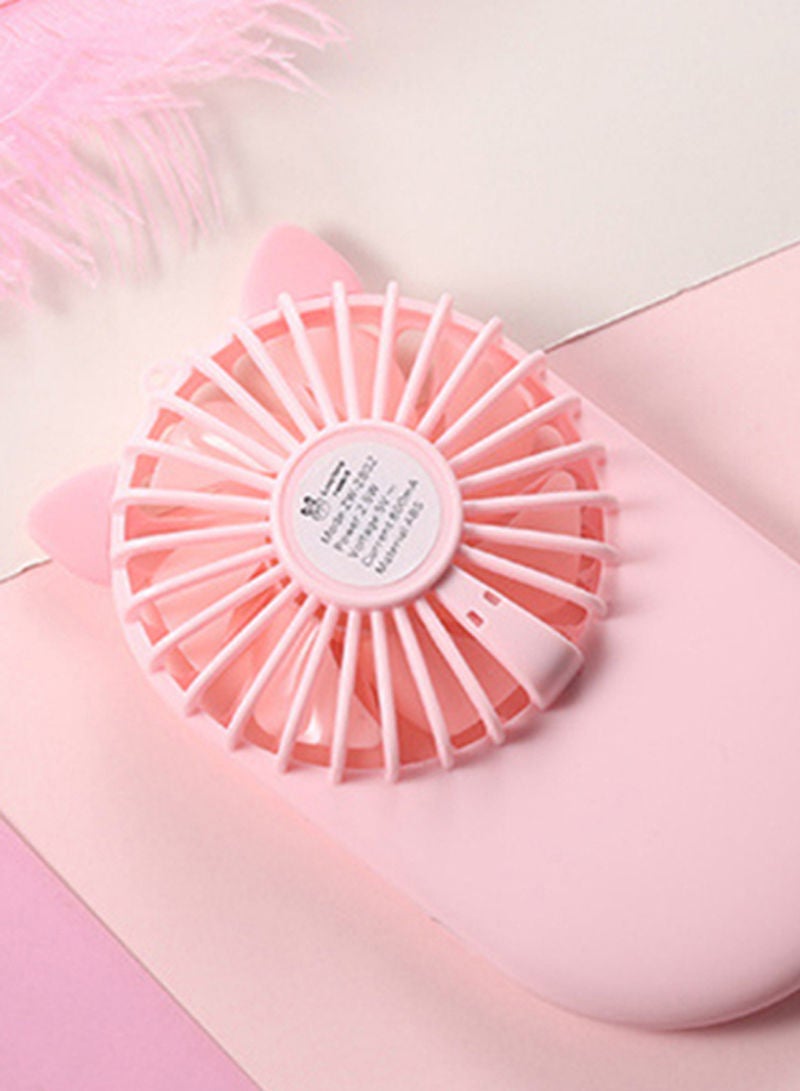 Loquat Mini Portable Adjustable Radiator Cute Pocket USB Rechargeable Fan Pink - Image 3