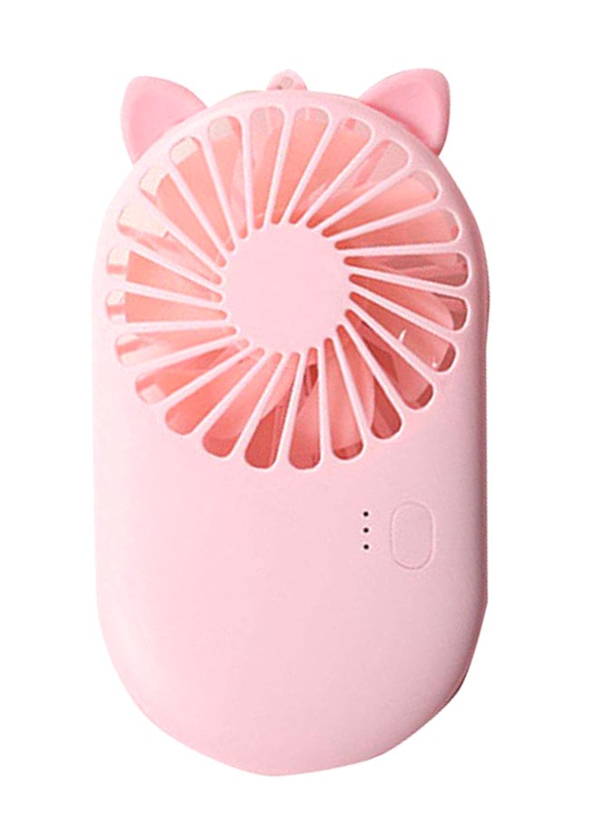 Loquat Mini Portable Adjustable Radiator Cute Pocket USB Rechargeable Fan Pink - Image 1