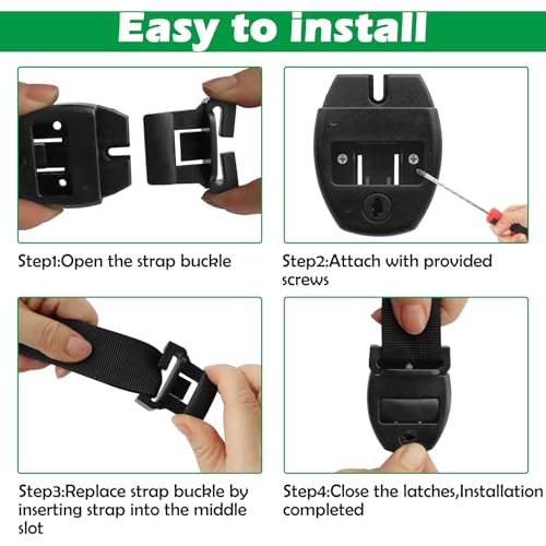ZOMOFEW 4 Sets Spa Hot Tub Cover Clips Latch Replacement Kit,Hot Tub Cover Latches Clip Lock for Cover Straps with Keys,Hardware Accessories for Spa Cover Straps (Black) - Image 4