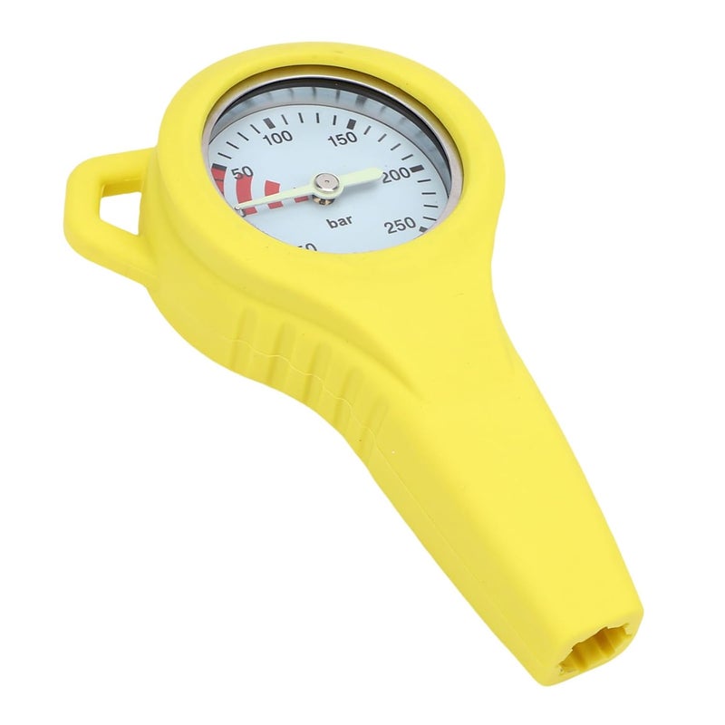 RiToEasysports Metal Dive Pressure Meter, Luminous Steel Copper BCD Style Underwater Diving Pressure Meter with Accurate Residuum Core, for Scuba Divers (Yellow) - Image 3