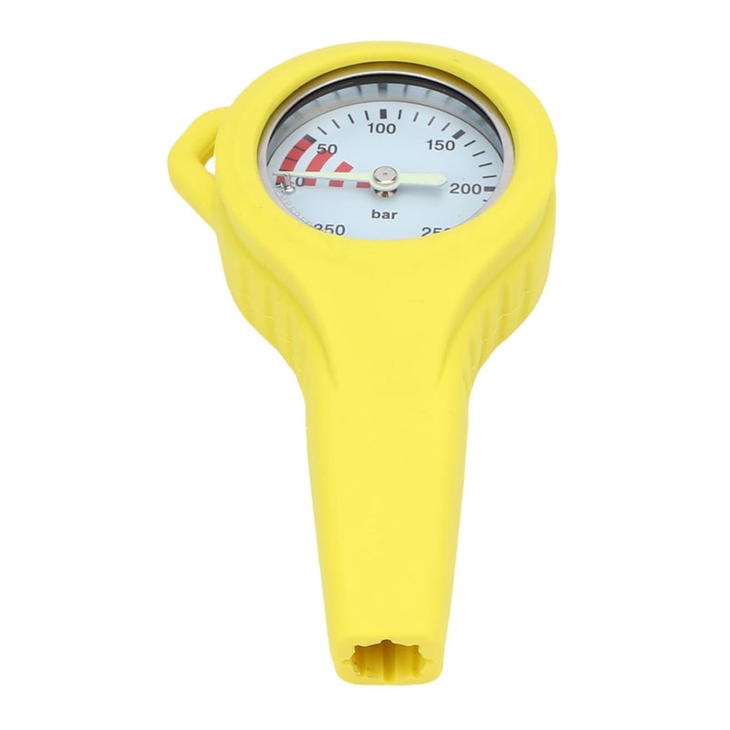 RiToEasysports Metal Dive Pressure Meter, Luminous Steel Copper BCD Style Underwater Diving Pressure Meter with Accurate Residuum Core, for Scuba Divers (Yellow) - Image 4