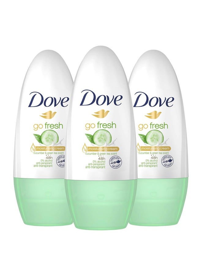 Dove رول أون مزيل العرق الخيار الطازج 50 مل - عبوة من 3 - Image 1
