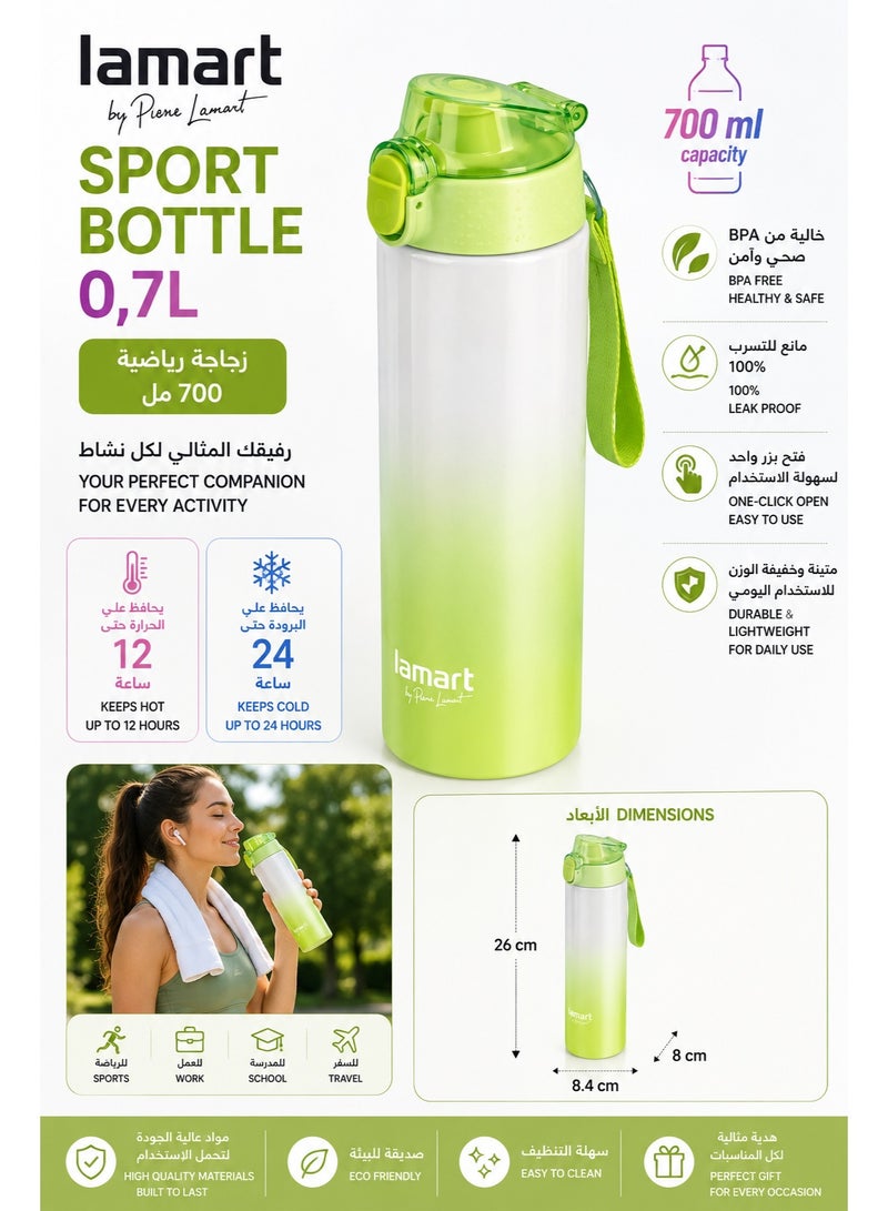 Lamart Sport Water Bottle 700 Ml Green - Image 2
