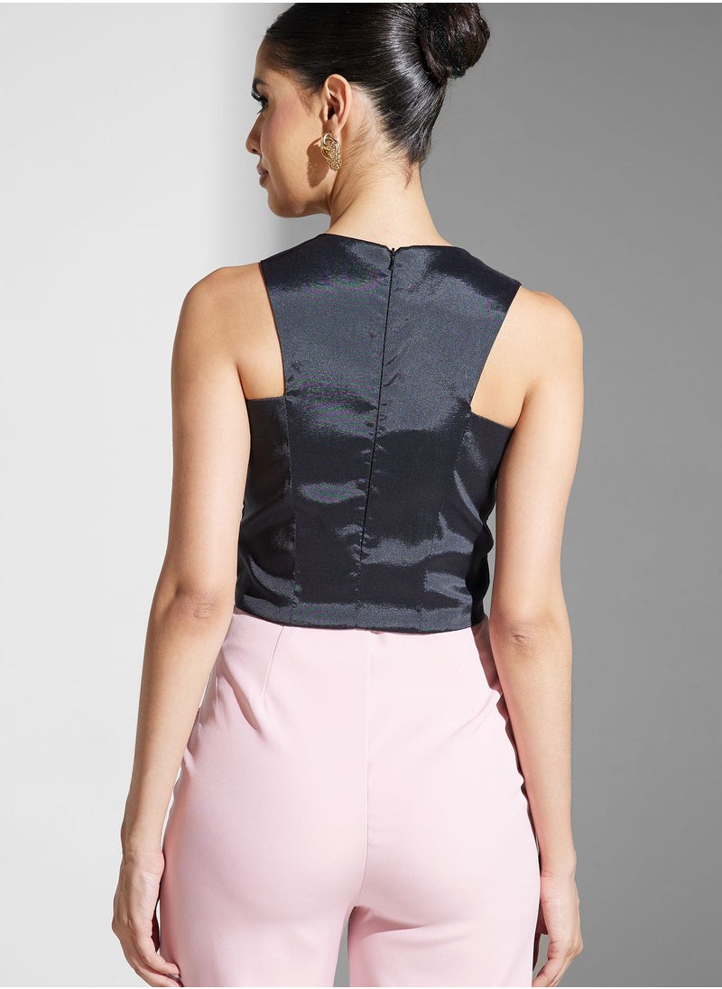 Golden Apple - V-Neck Crop Top - Image 1