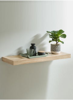 AsolBD Decorative Floating Wall Mounted Shelves with Stylish Invisible Brackets, Modern Faux Wood Storage with Matte Finish for Bedroom, Living Room, Bathroom, Kitchen Décor, 1 Piece Natural  - Image 1