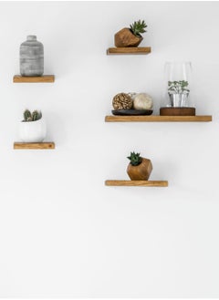 AsolBD Decorative Floating Wall Mounted Shelves with Stylish Invisible Brackets, Modern Faux Wood Storage with Matte Finish for Bedroom, Living Room, Bathroom, Kitchen Décor, 1 Piece Natural  - Image 3