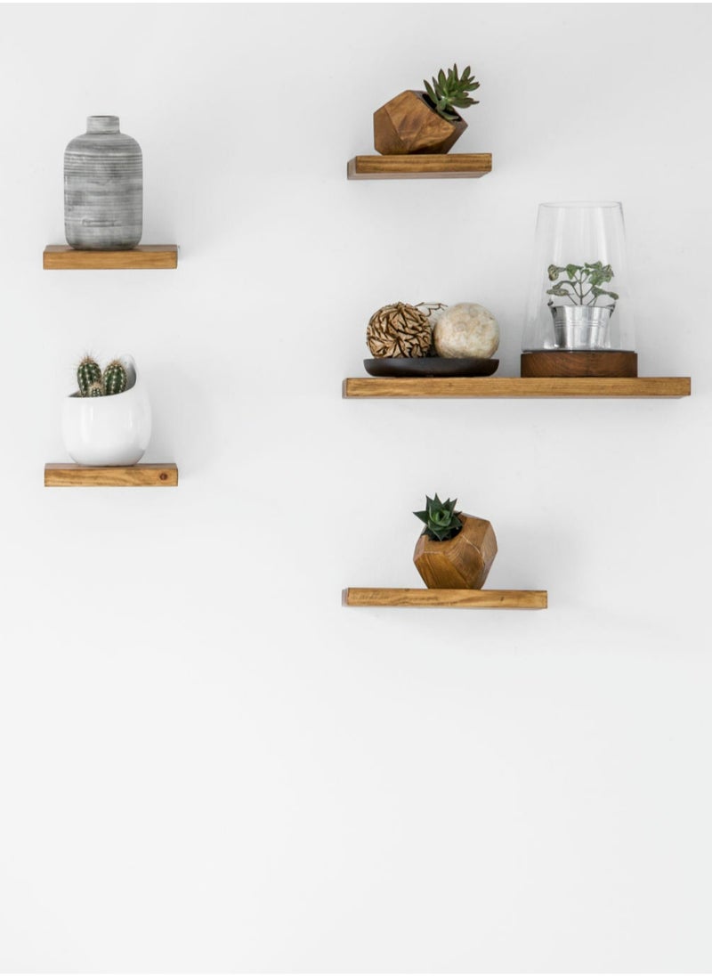AsolBD Decorative Floating Wall Mounted Shelves with Stylish Invisible Brackets, Modern Faux Wood Storage with Matte Finish for Bedroom, Living Room, Bathroom, Kitchen Décor, 1 Piece Natural  - Image 3