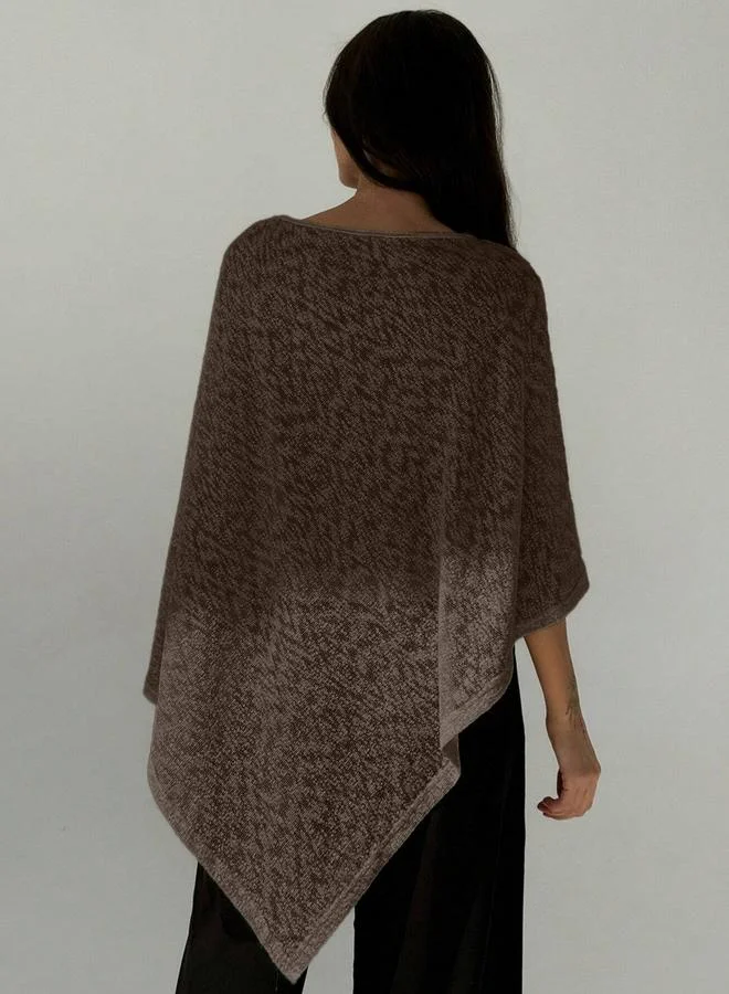 Take Two Women Solid Textured Round Neck Cape Top