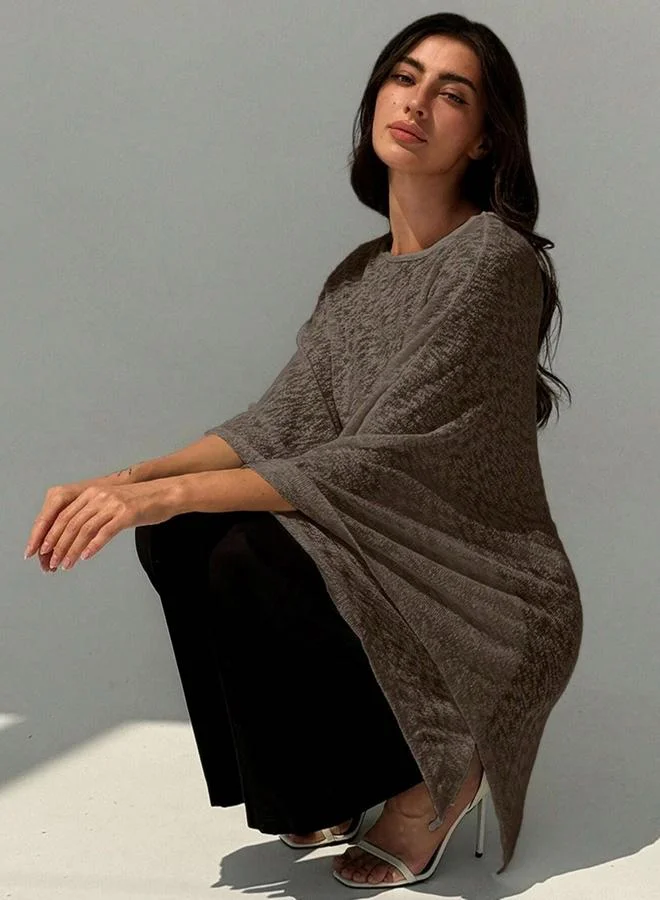 Take Two  Women Solid Textured Round Neck Cape Top for Women | Best Price UAE