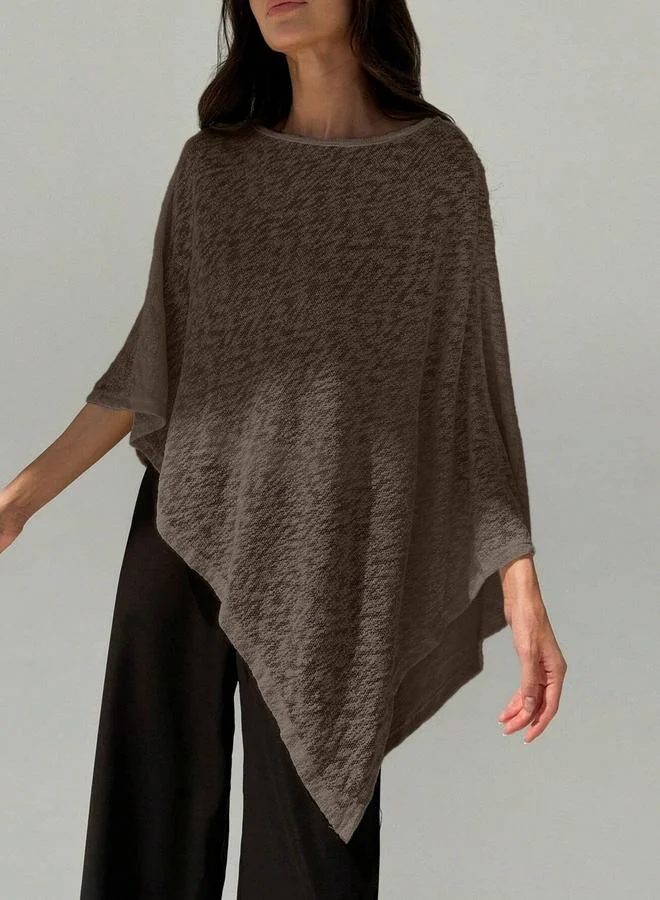 Take Two  Women Solid Textured Round Neck Cape Top for Women | Best Price UAE