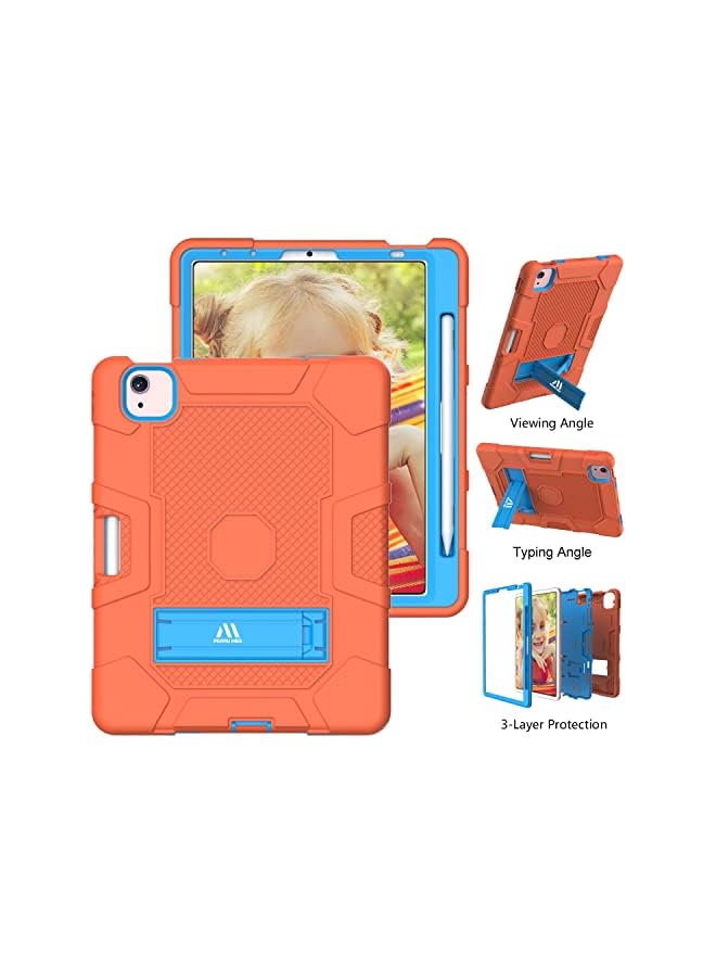 PROMASS Hbs 3-Ply Slim Heavy Duty Shockproof Rugged Case With Built-In Kickstand With Pen Holder Common To Ipad Pro 11 Inch Common To 6 Models Kids Tablet-Orange - Image 4