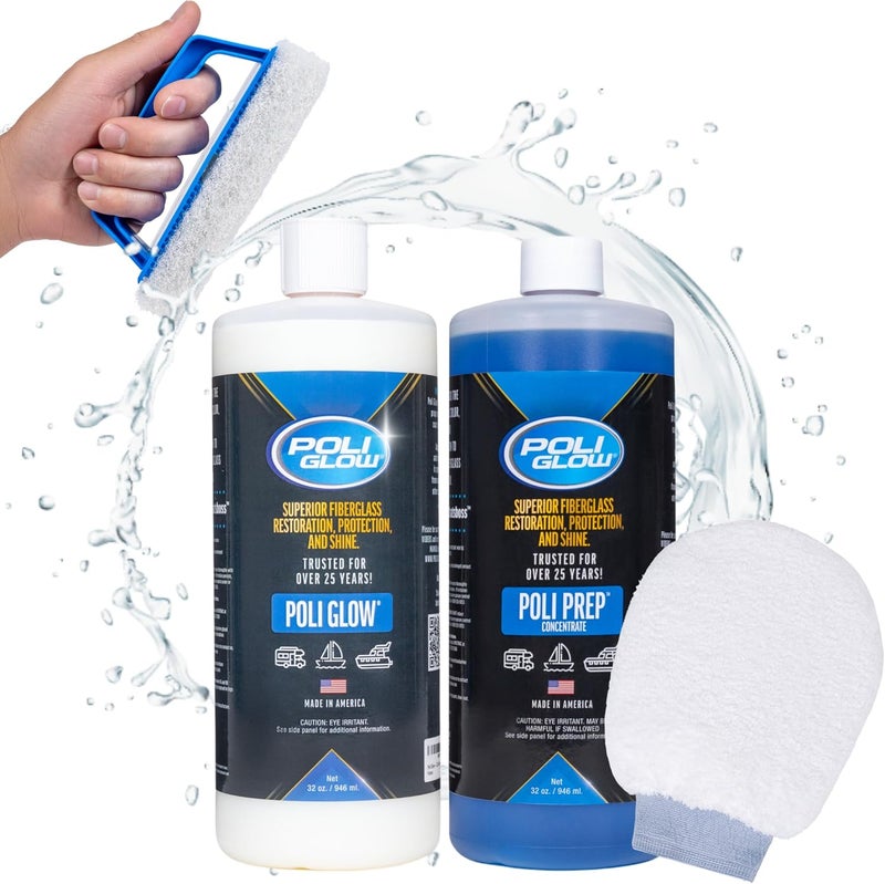 Poli Glow Boat & RV Restoration Fiberglass Kit - Complete Gelcoat Repair for Boats & RVs - Image 1