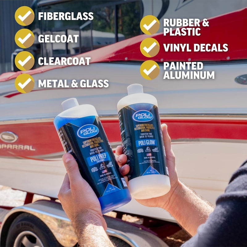 Poli Glow Boat & RV Restoration Fiberglass Kit - Complete Gelcoat Repair for Boats & RVs - Image 5