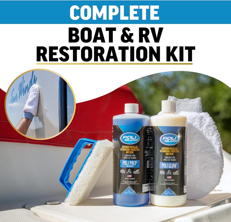 Poli Glow Boat & RV Restoration Fiberglass Kit - Complete Gelcoat Repair for Boats & RVs - Image 2