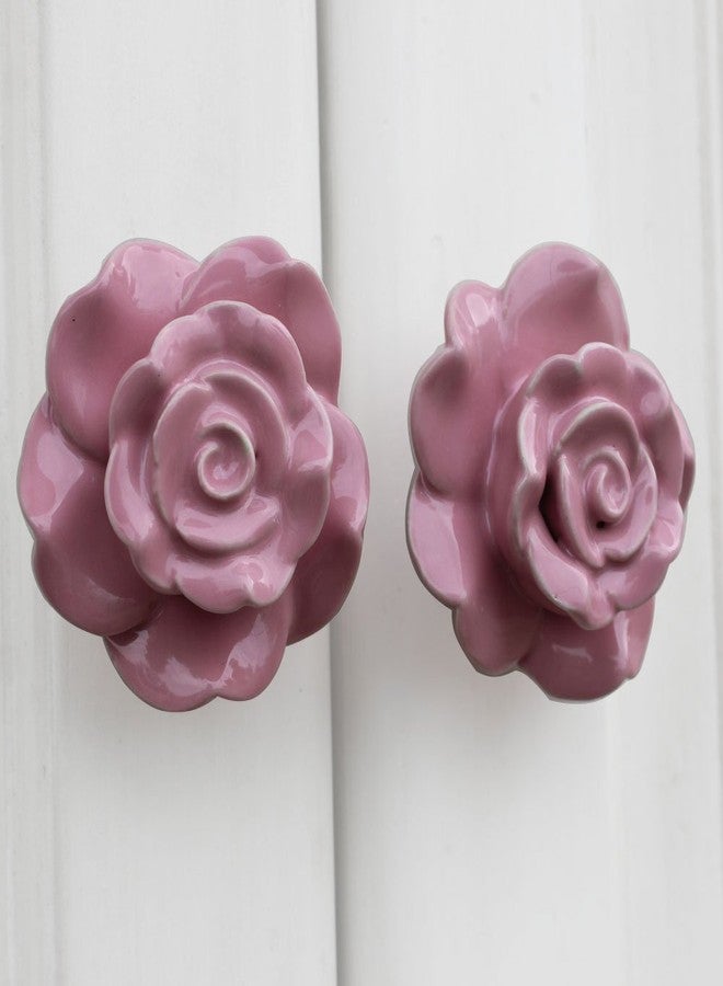 Indian-Shelf 4 Pieces Pink Flower Ceramic Drawer Knobs for Kitchen Cabinet Hardware Door Pulls Decorative Dresser Luxury Online - Image 1