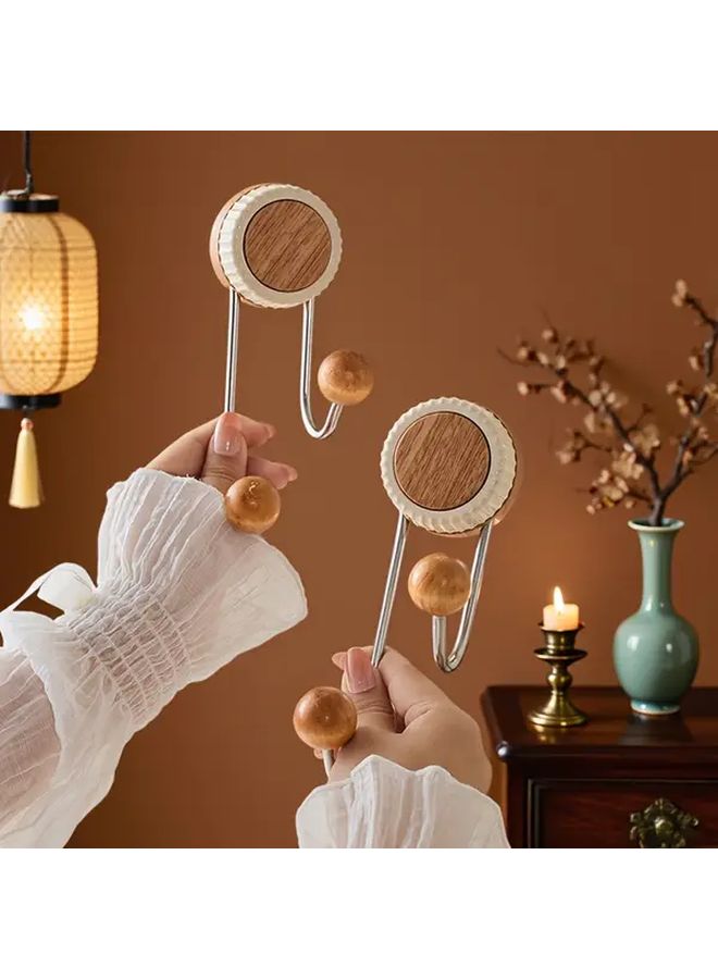 Log Style Beech Color Suction Cup Hooks No Drill Adhesive Wall Mount Towel Coat Hanger - Image 5