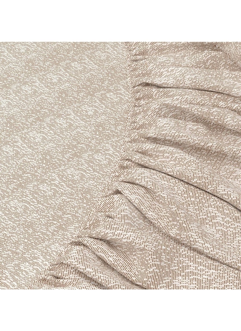QBED QBED Fitted Sheet Set for Hotels, Homes, Touristic Villages 3 Pieces (Beige Hashir, 160 * 200 * 30cm)  - Image 3